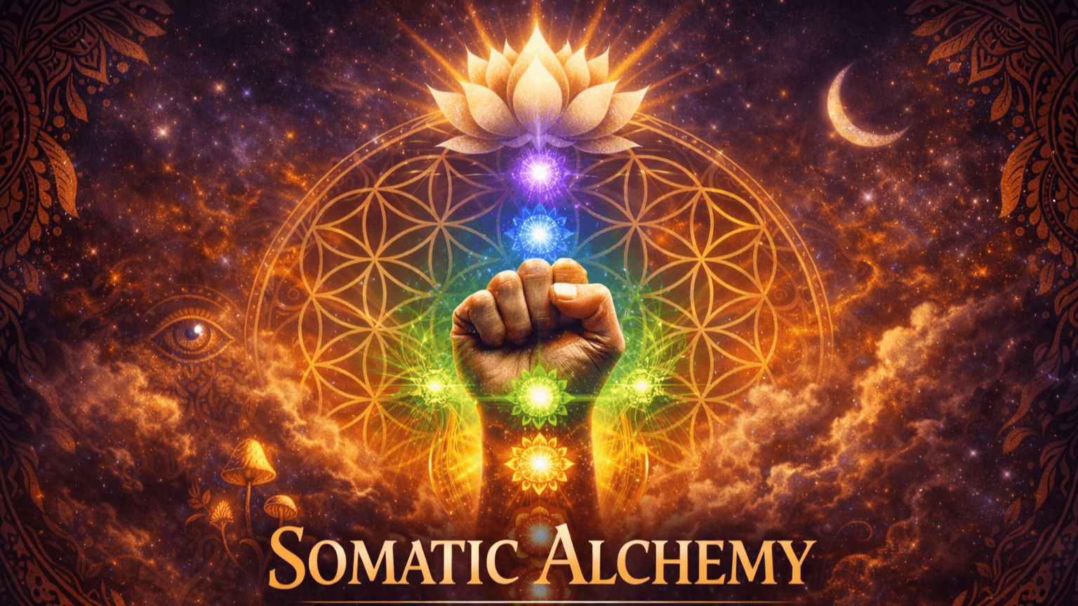 Somatic alchemy concept image representing the spirituality of fisting and altered state consciousness